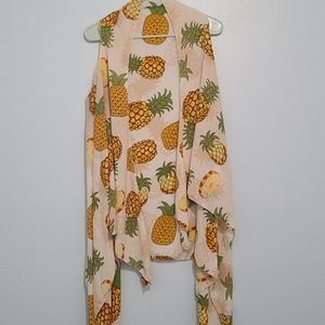 Cream toned pineapple racerback kimono